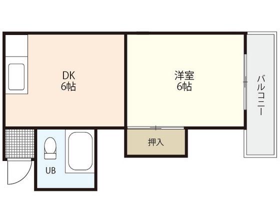 ミトビル(1DK/3階)の間取り写真