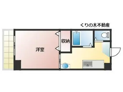 藤原マンション桜井(1DK/4階)の間取り写真