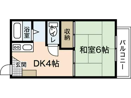 コーポ松浦B(1K/1階)の間取り写真