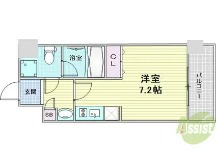 レオンコンフォート新梅田II(ワンルーム/3階)の間取り写真