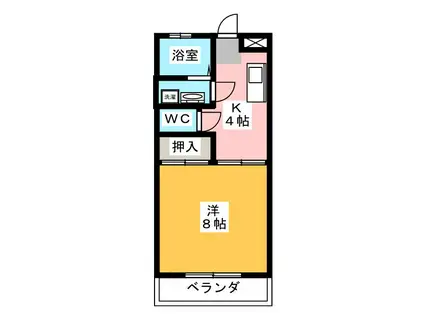 シェモア浜崎B(1K/1階)の間取り写真