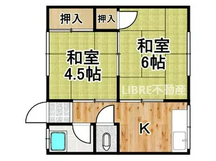 坂田マンション(2K/3階)の間取り写真