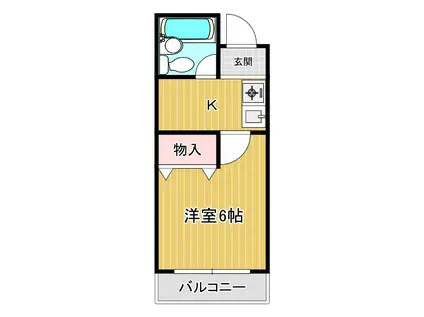 ファミーユ三田(1K/1階)の間取り写真