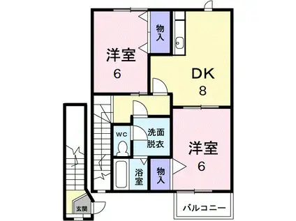コスモ・エクセル(2DK/2階)の間取り写真