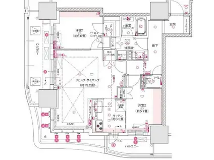 ローレルタワー堺筋本町(3LDK/17階)の間取り写真