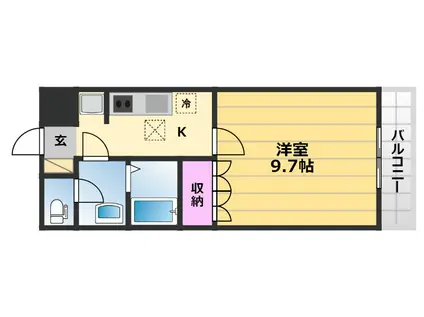 ＪＲ阪和線 富木駅 徒歩20分 2階建 築17年(1K/2階)の間取り写真