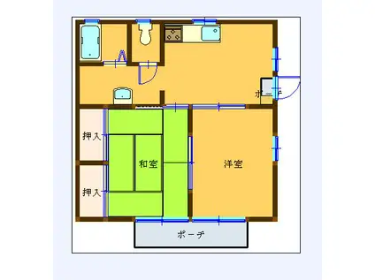 フレグランスS(2DK/2階)の間取り写真