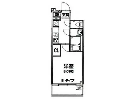 LAVITA(1K/8階)の間取り写真