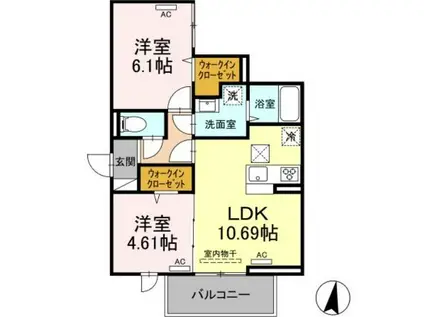 D-ROOM堀切1丁目(3LDK/2階)の間取り写真