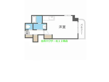 ビッグバーンズマンションN11(ワンルーム/8階)の間取り写真