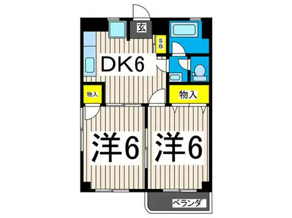 戸塚サンパレス(2DK/3階)の間取り写真