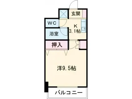 エストシエル 東宿郷一丁目マンション(1K/7階)の間取り写真