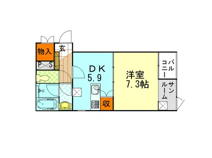 AI-PLACE(1DK/1階)の間取り写真
