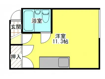 ハイツまるやま(ワンルーム/2階)の間取り写真