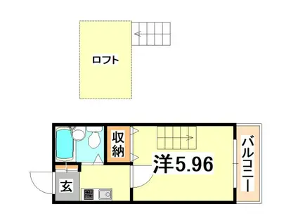 尼崎第5マンション(1K/2階)の間取り写真