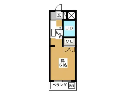 アヴェールカシマ(ワンルーム/3階)の間取り写真