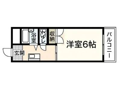 北川ビル(1K/4階)の間取り写真