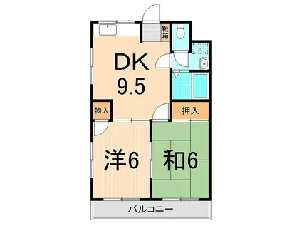 レジデンス菅谷(2DK/2階)の間取り写真