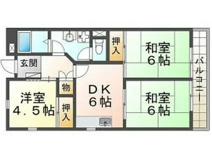 メゾン日宏(3DK/3階)の間取り写真