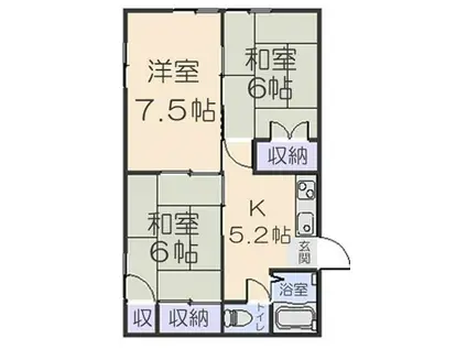 グランドール(3K/1階)の間取り写真