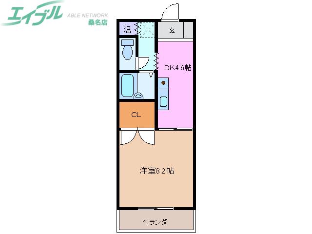 セピアコート(1DK/4階)の間取り写真