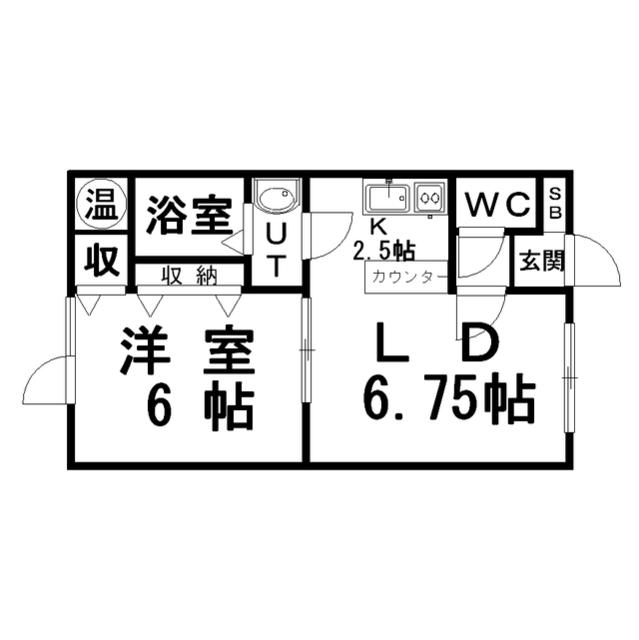 ノースキャピタル(1LDK/1階)の間取り写真