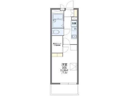 レオパレスソレイユIII(1K/3階)の間取り写真