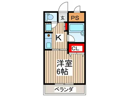 グレースビュウ国府台(1K/6階)の間取り写真