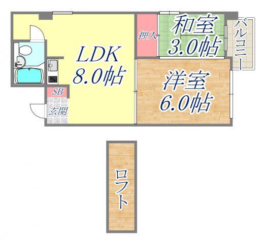 アンダンテ(1LDK/3階)の間取り写真