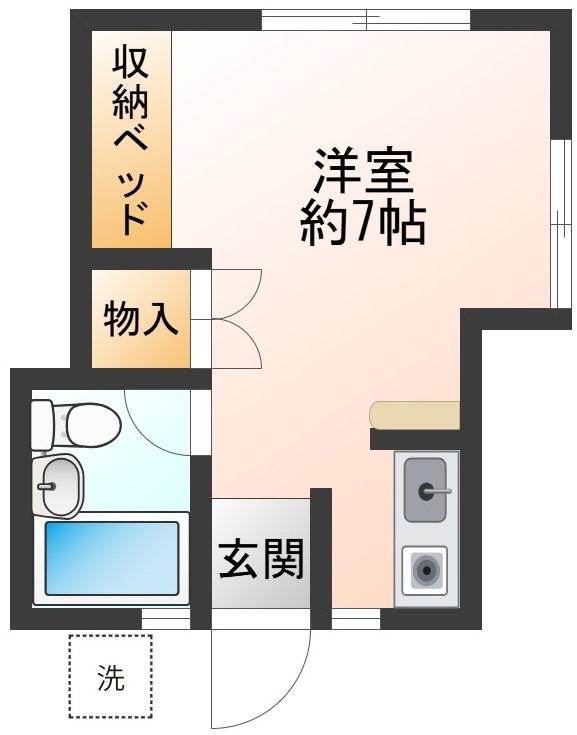 メゾン小林(ワンルーム/2階)の間取り写真