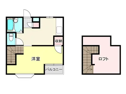 セイラBOX中豊岡II(1K/2階)の間取り写真