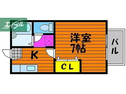 シャイン117(1K/1階)の間取り写真