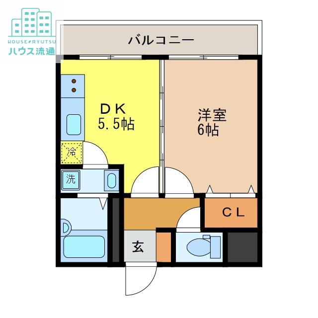 クオーレ中川(1DK/3階)の間取り写真