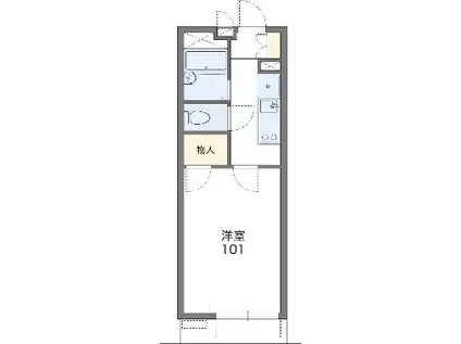 ベイサイドコート横浜(1K/1階)の間取り写真