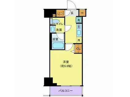 クレヴィスタ品川西大井2(1K/5階)の間取り写真