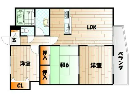 エル片野I(3LDK/3階)の間取り写真