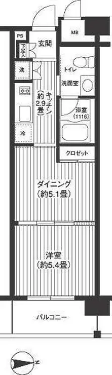 ピエス綱島 5階階 間取り