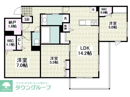 VENT VERT TSUJIDO(3LDK/1階)の間取り写真