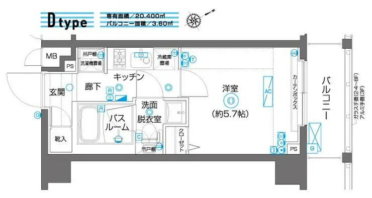 ZOOM上板橋 3階階 間取り
