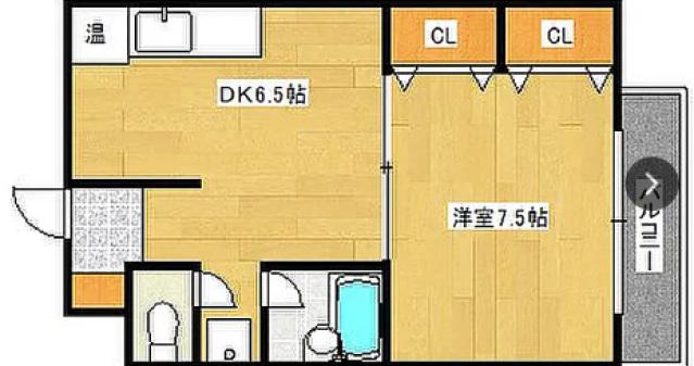 バートンハウス(1DK/5階)の間取り写真