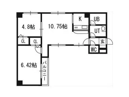 アンソレイエ ヴィ メゾン(2LDK/9階)の間取り写真