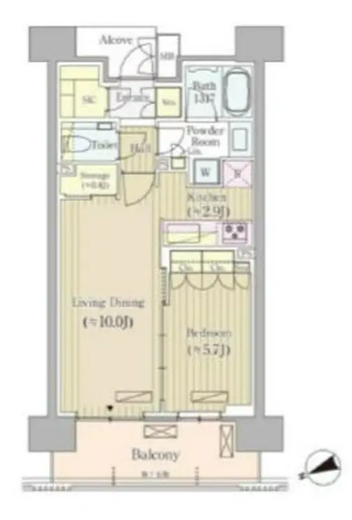 ジオ四谷荒木町 6階階 間取り