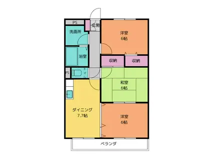 シャルムメゾン(3DK/3階)の間取り写真