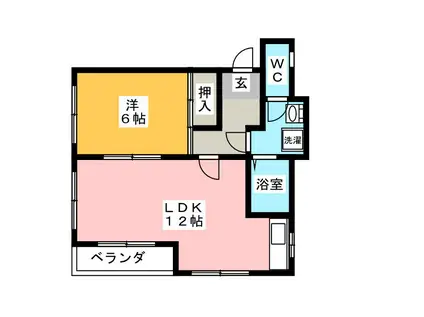 クレール中央(1LDK/3階)の間取り写真