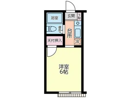 鶴川ハイツII(1K/1階)の間取り写真