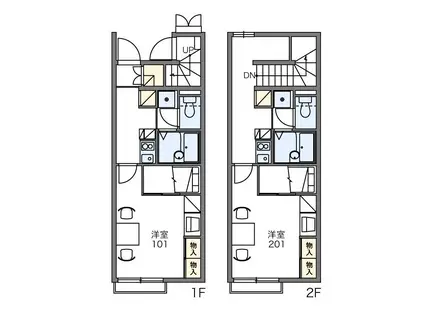 レオパレス篠山(1K/2階)の間取り写真