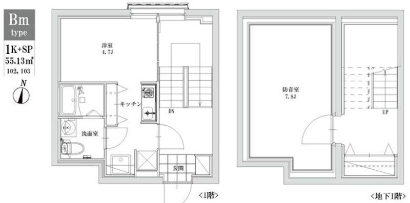 LEGALAND江古田(1DK/1階)の間取り写真