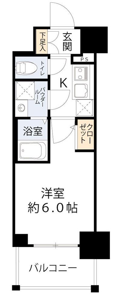 エスリード弁天町桜通レジデンス(1K/3階)の間取り写真