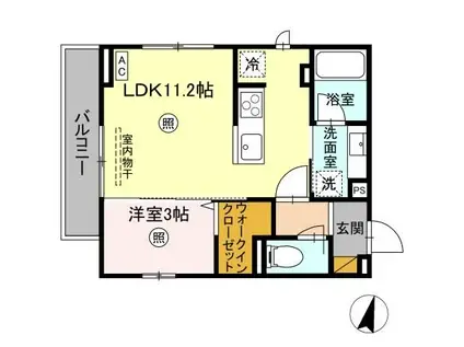 プラデーラ(1LDK/3階)の間取り写真