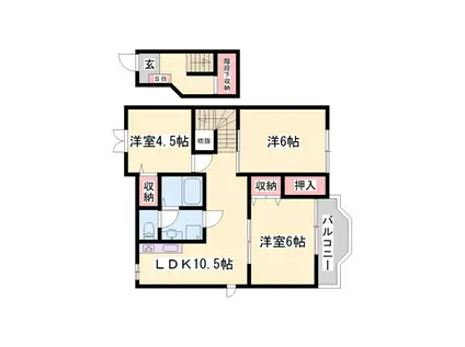 グレースガーデンI(3LDK/2階)の間取り写真